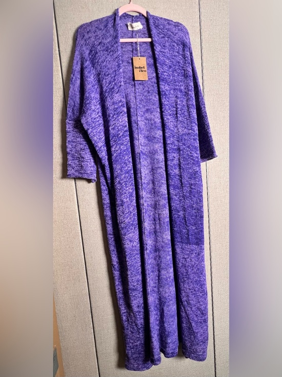 Isobel & Cleo Sweaters - Isobel & Cleo Purple Knit Open Cardigan & Knit Tank